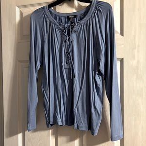 NWT Chaps Denim long sleeve pullover top